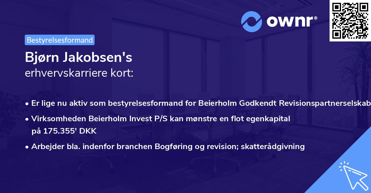 Bjørn Jakobsen's erhvervskarriere kort
