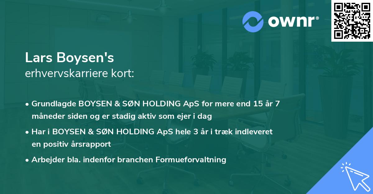 Lars Boysen's erhvervskarriere kort