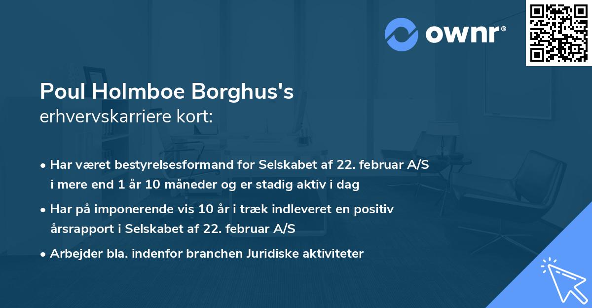 Poul Holmboe Borghus's erhvervskarriere kort