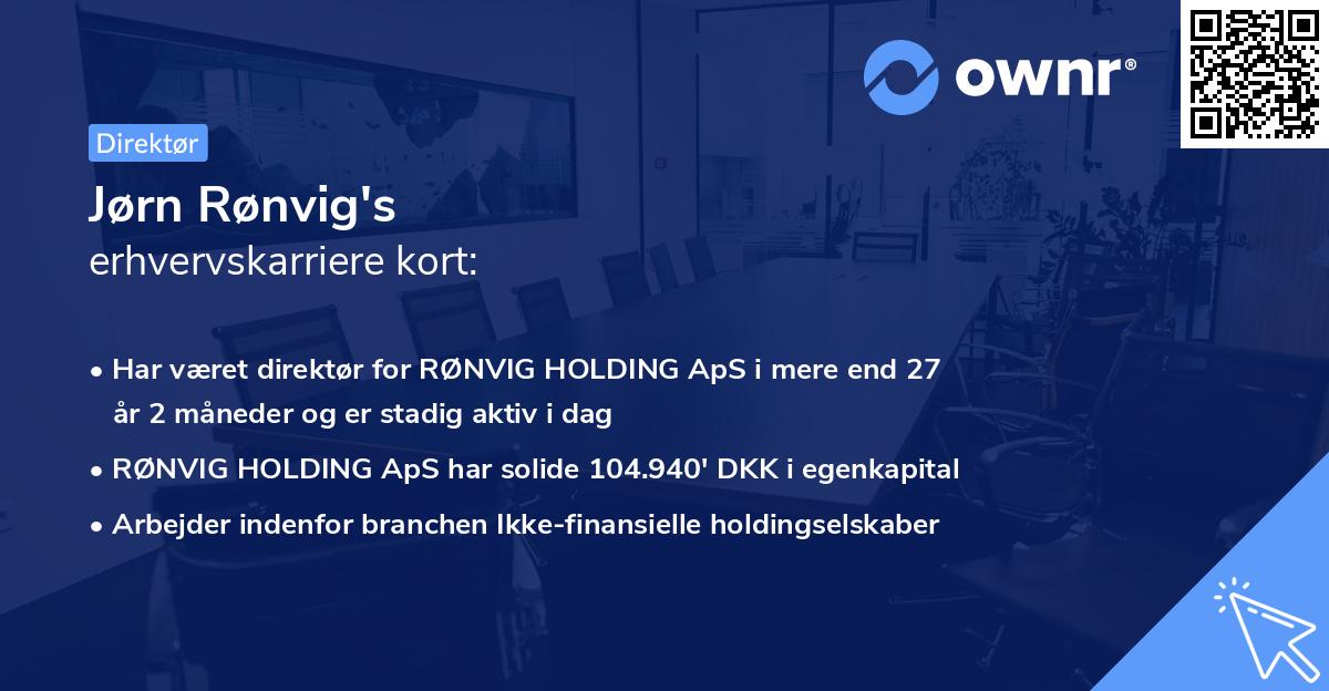 Jørn Rønvig's erhvervskarriere kort