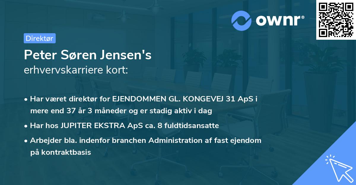 Peter Søren Jensen's erhvervskarriere kort
