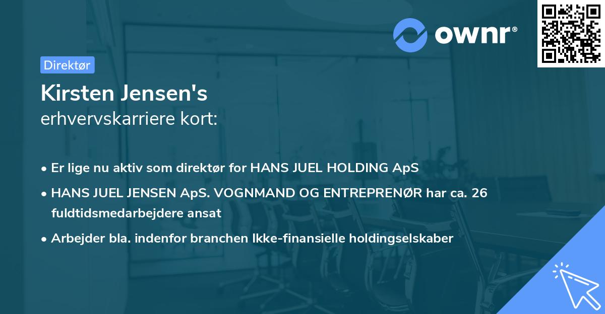 Kirsten Jensen's erhvervskarriere kort