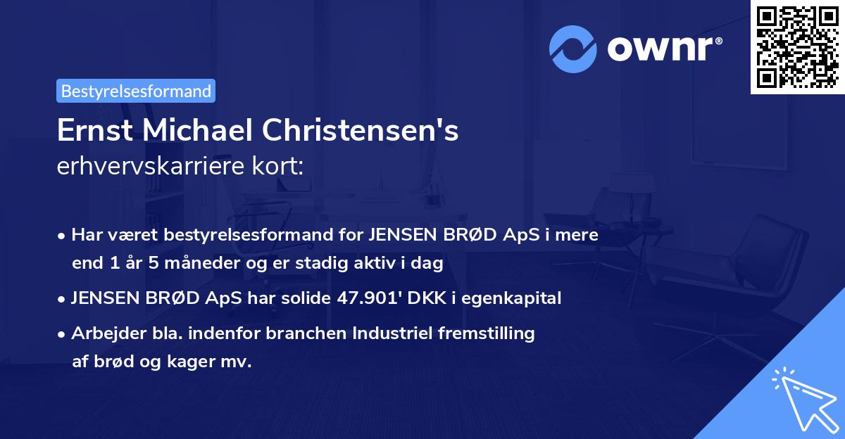 Ernst Michael Christensen's erhvervskarriere kort