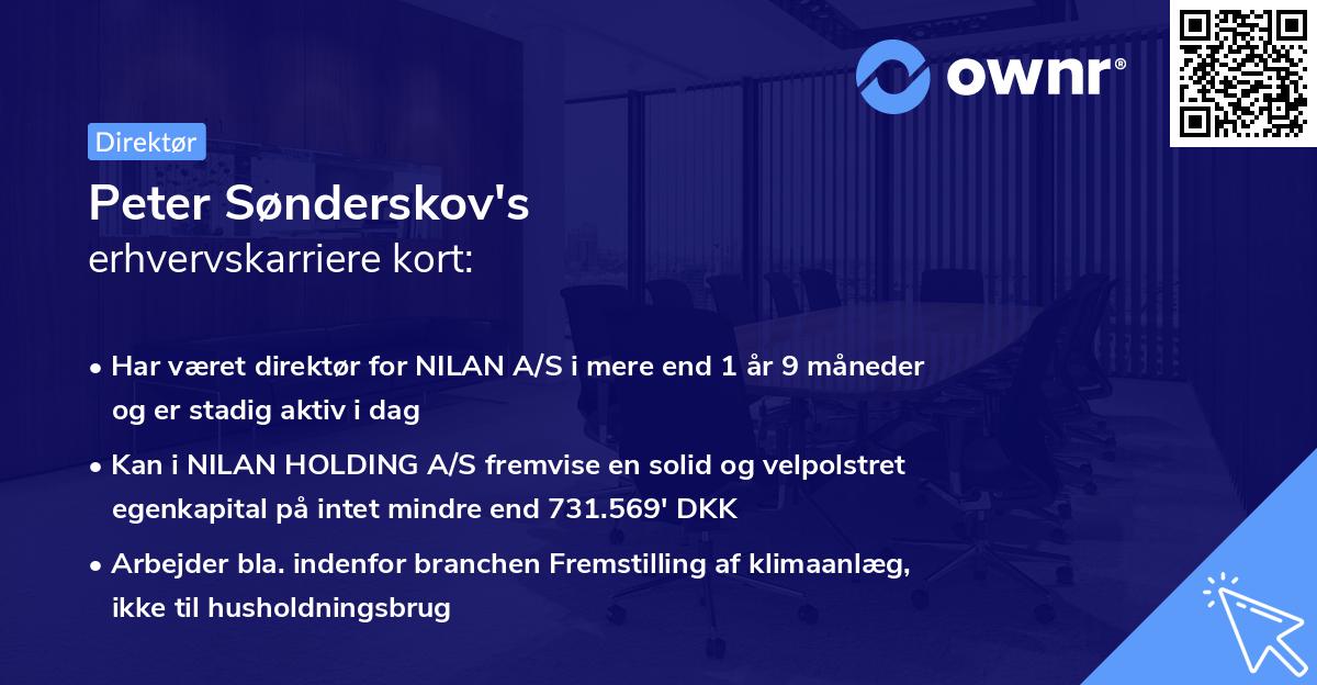 Peter Sønderskov's erhvervskarriere kort