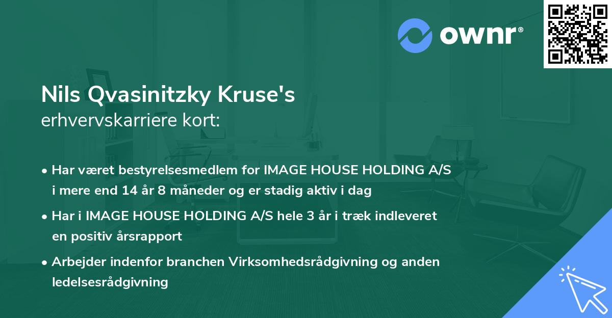 Nils Qvasinitzky Kruse's erhvervskarriere kort
