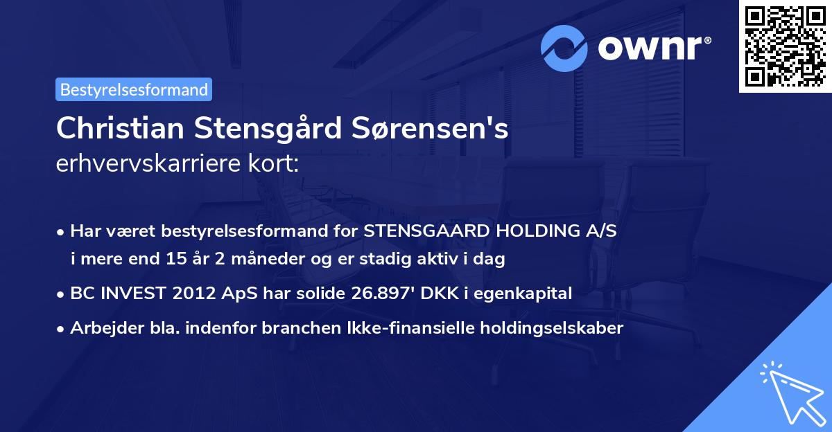 Christian Stensgård Sørensen's erhvervskarriere kort