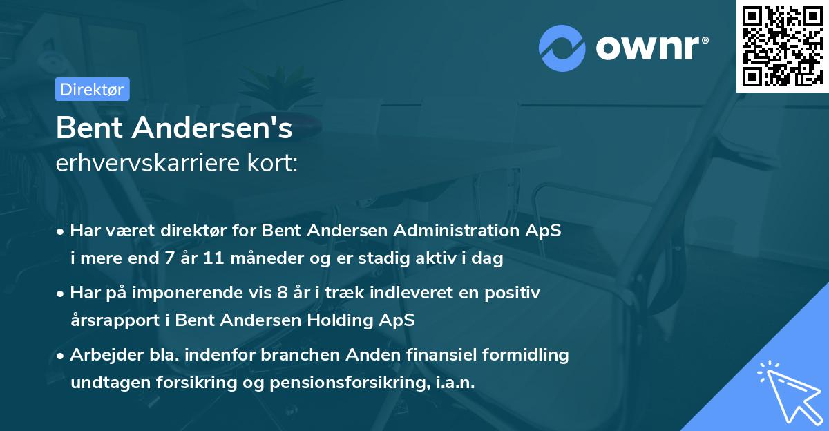 Bent Andersen's erhvervskarriere kort