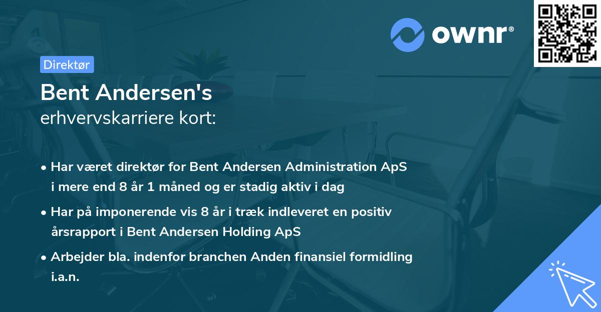 Bent Andersen's erhvervskarriere kort