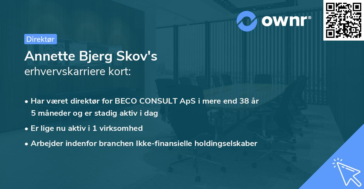 Annette Bjerg Skov's erhvervskarriere kort