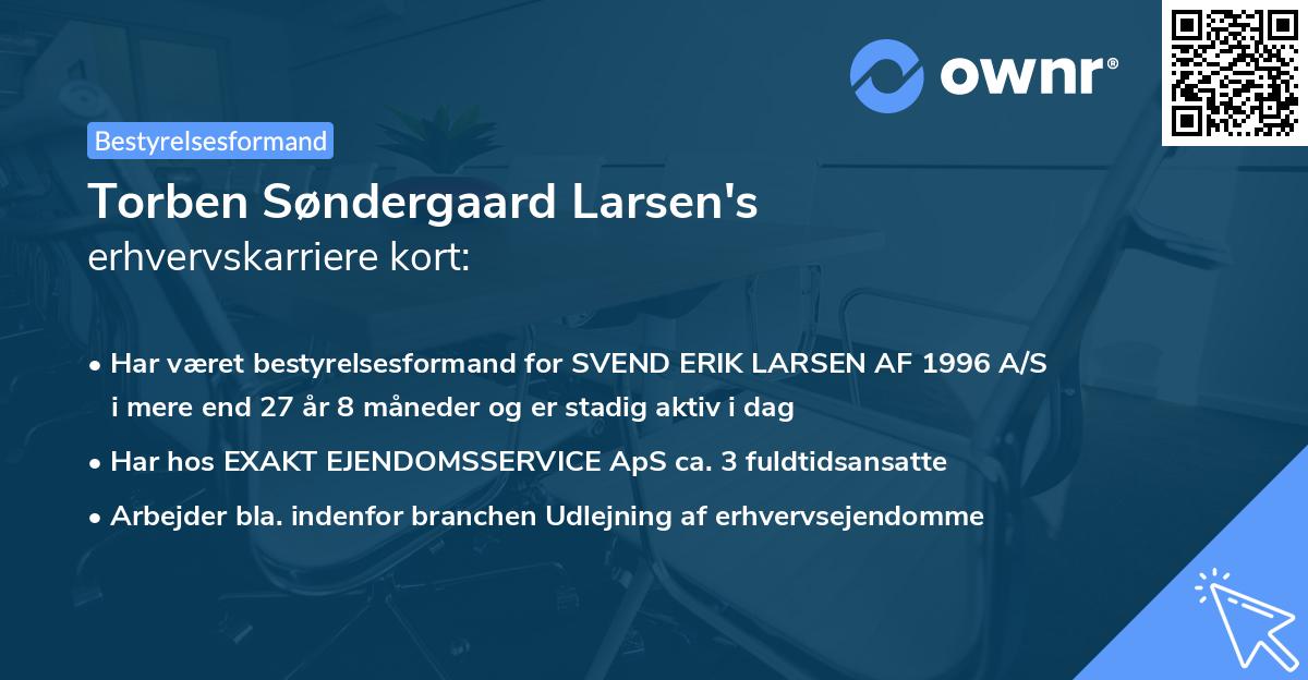 Torben Søndergaard Larsen's erhvervskarriere kort