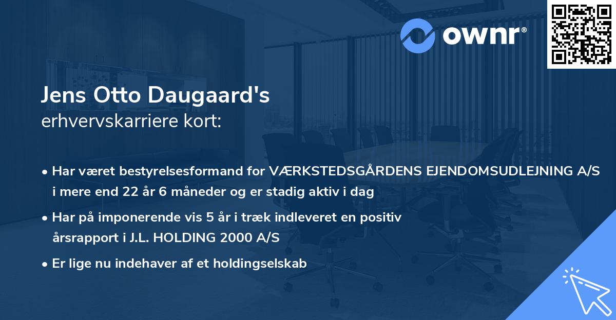 Jens Otto Daugaard's erhvervskarriere kort