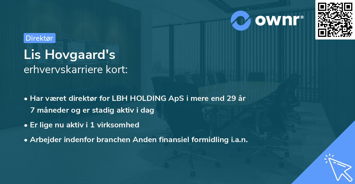 Lis Hovgaard's erhvervskarriere kort
