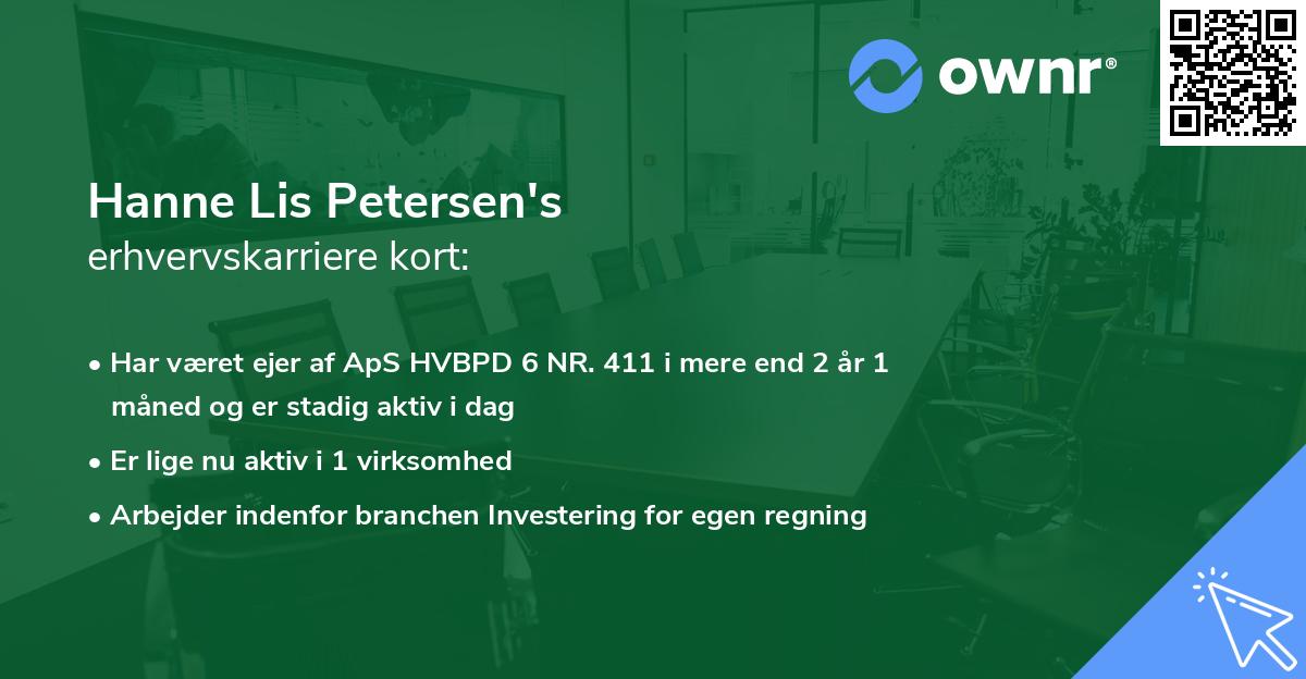 Hanne Lis Petersen's erhvervskarriere kort