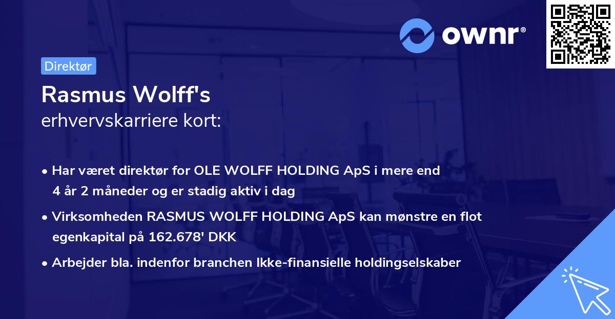 Rasmus Wolff's erhvervskarriere kort
