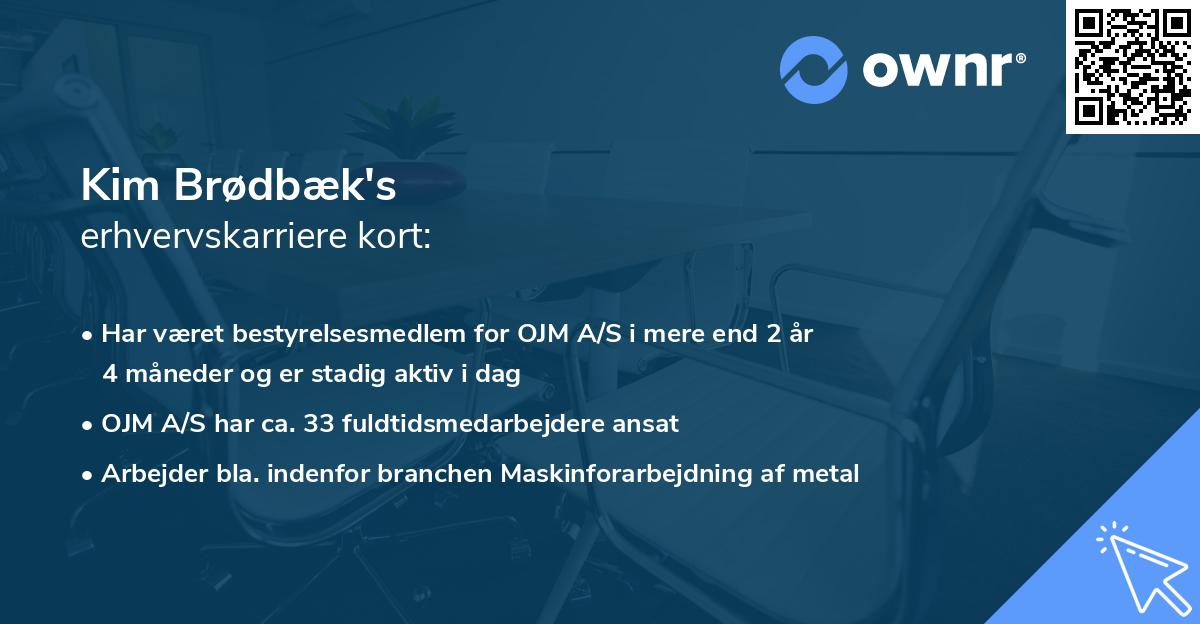 Kim Brødbæk's erhvervskarriere kort