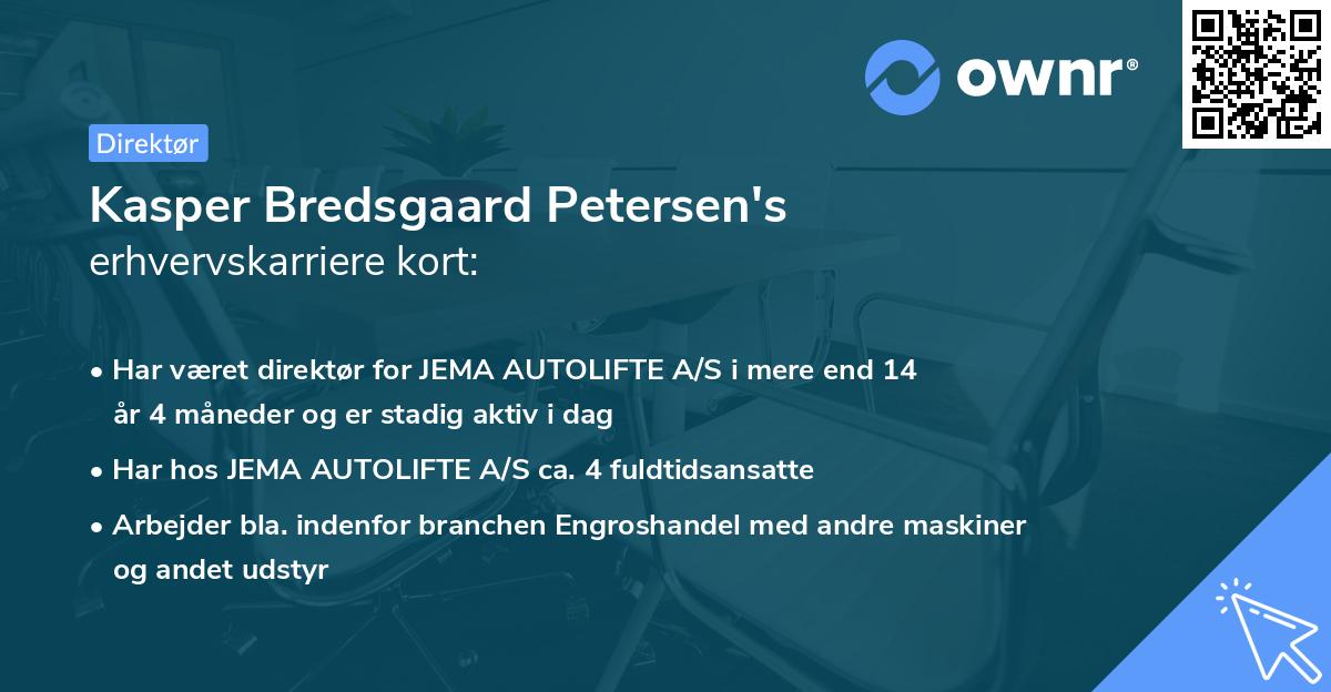 Kasper Bredsgaard Petersen's erhvervskarriere kort
