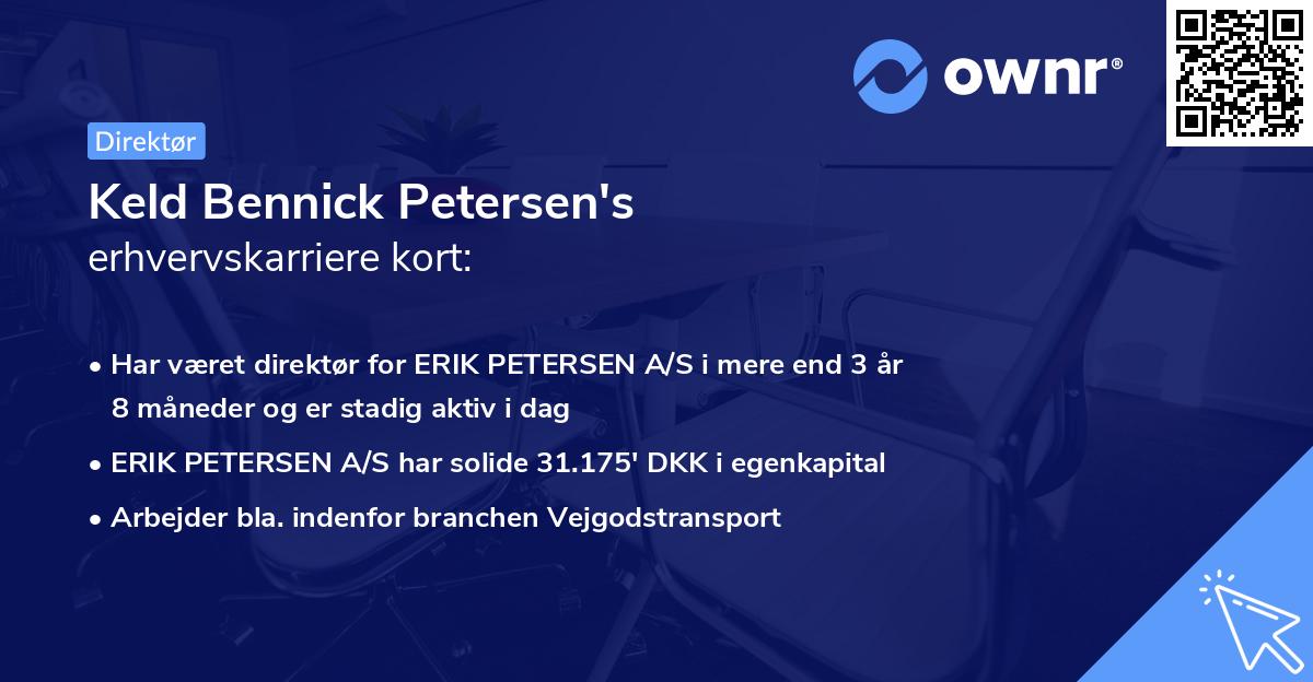 Keld Bennick Petersen's erhvervskarriere kort