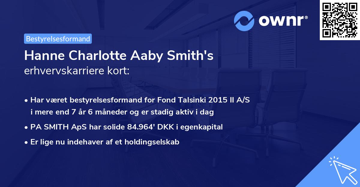 Hanne Charlotte Aaby Smith's erhvervskarriere kort