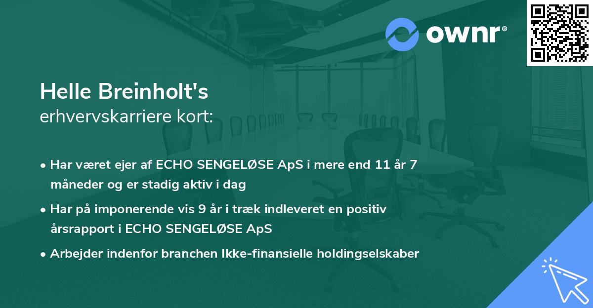 Helle Breinholt's erhvervskarriere kort