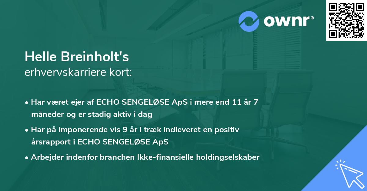 Helle Breinholt's erhvervskarriere kort