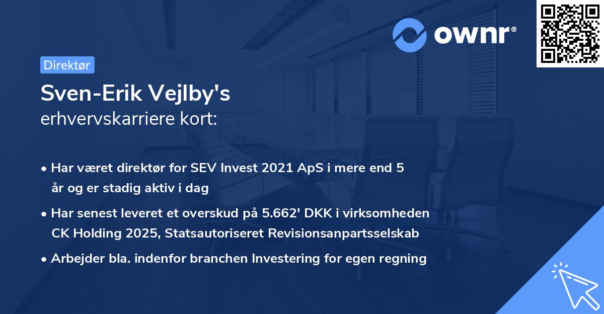 Sven-Erik Vejlby's erhvervskarriere kort