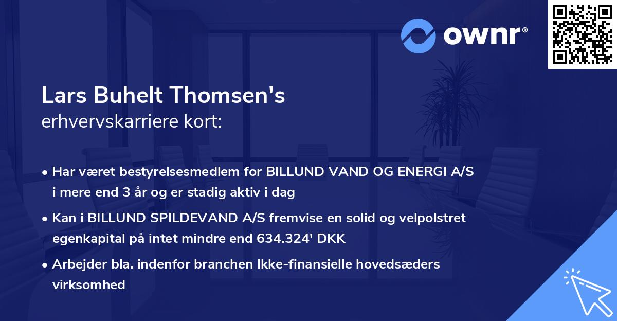 Lars Buhelt Thomsen's erhvervskarriere kort