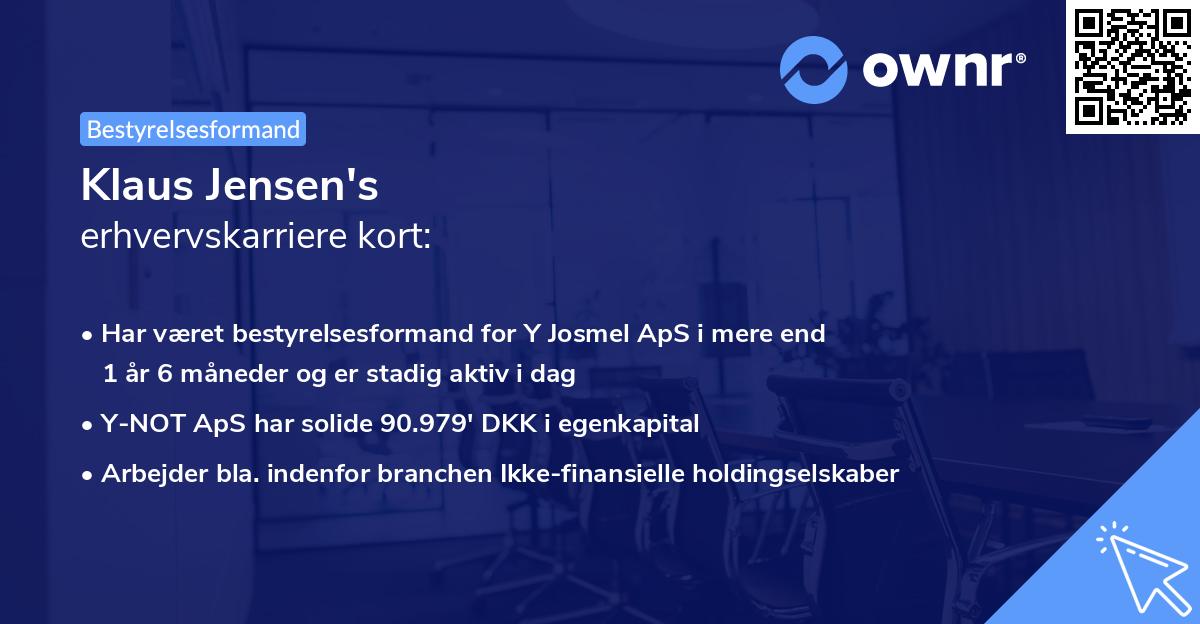 Klaus Jensen's erhvervskarriere kort