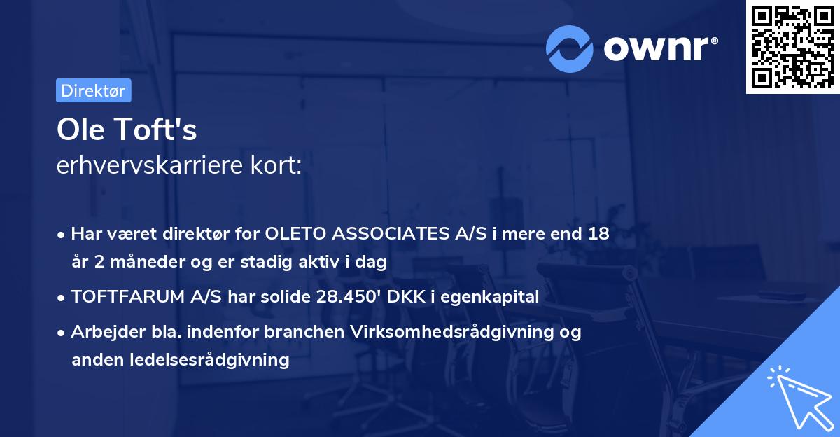 Ole Toft's erhvervskarriere kort