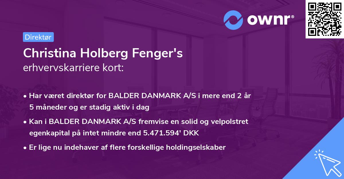 Christina Holberg Fenger's erhvervskarriere kort