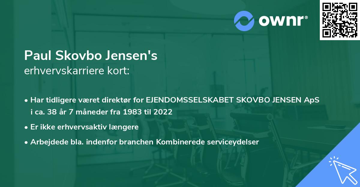 Paul Skovbo Jensen's erhvervskarriere kort