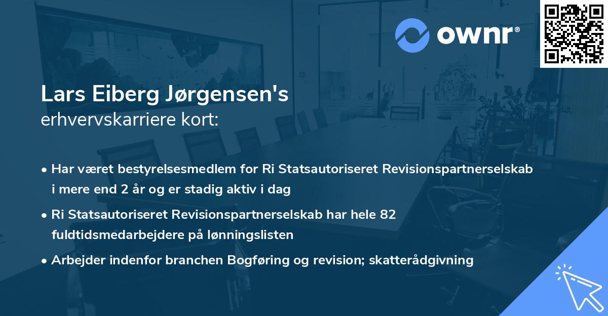 Lars Eiberg Jørgensen's erhvervskarriere kort