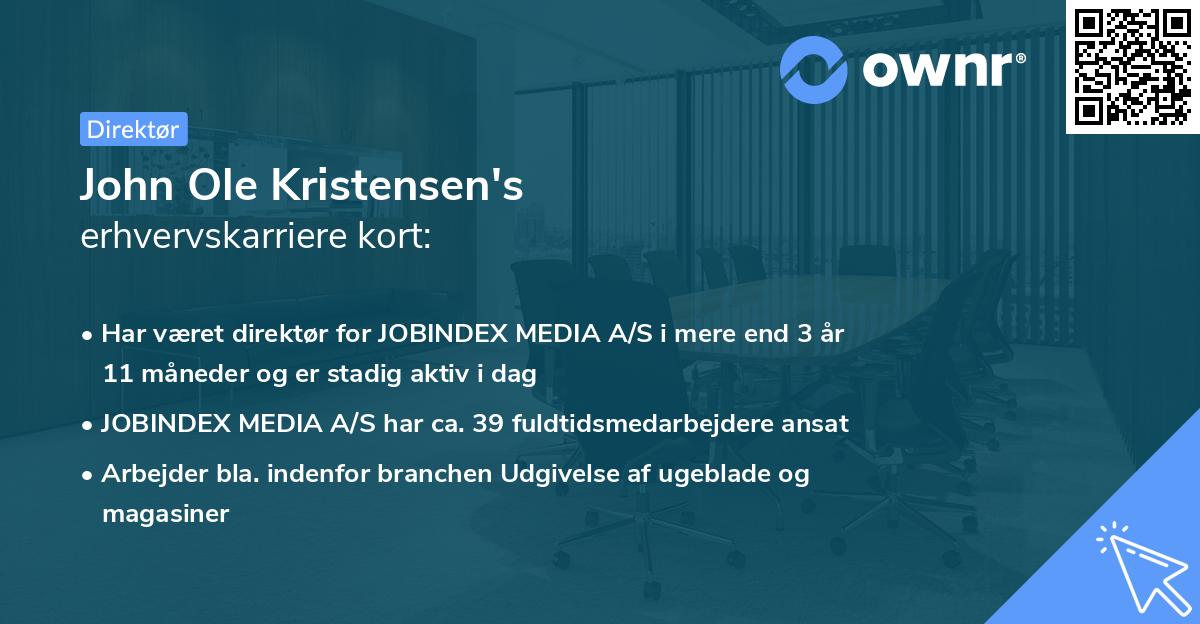 John Ole Kristensen's erhvervskarriere kort