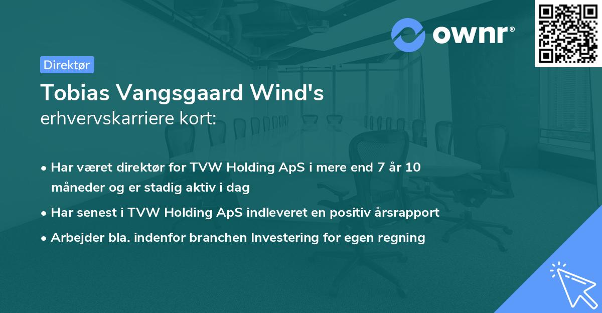 Tobias Vangsgaard Wind's erhvervskarriere kort