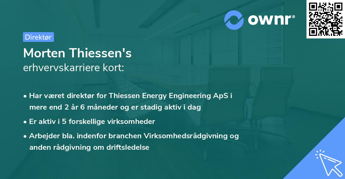 Morten Thiessen's erhvervskarriere kort