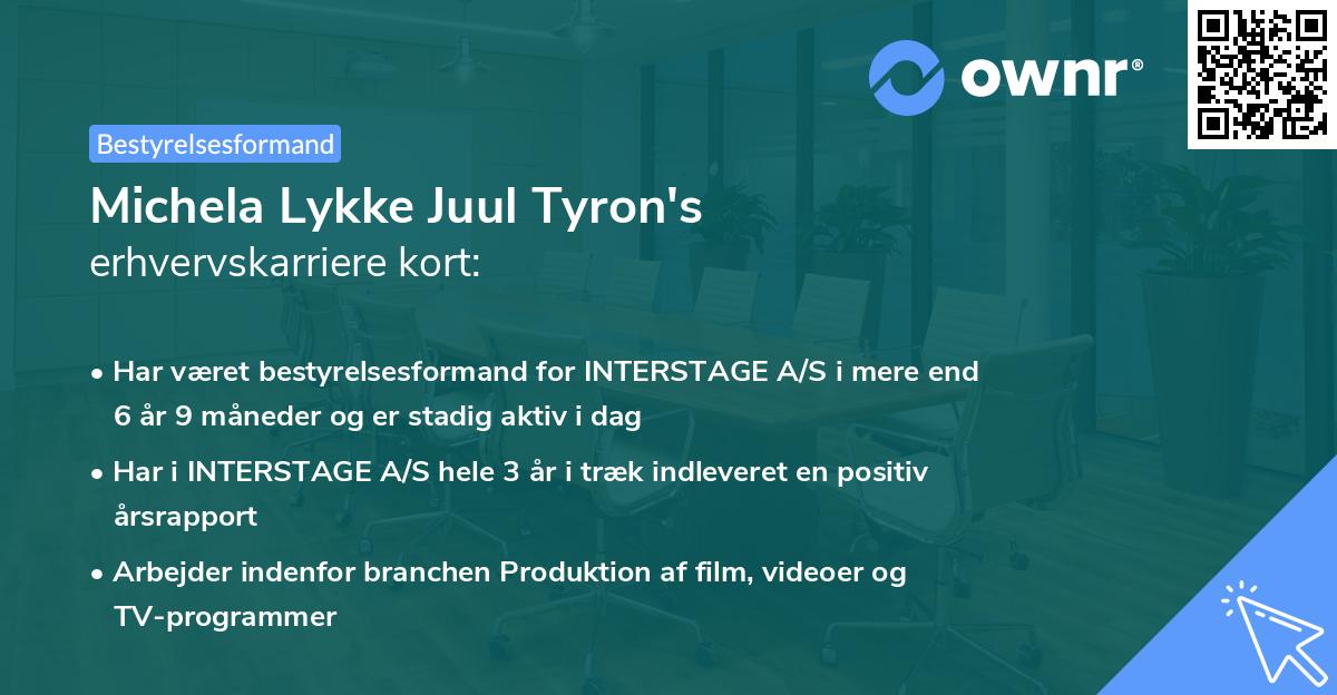 Michela Lykke Juul Tyron's erhvervskarriere kort