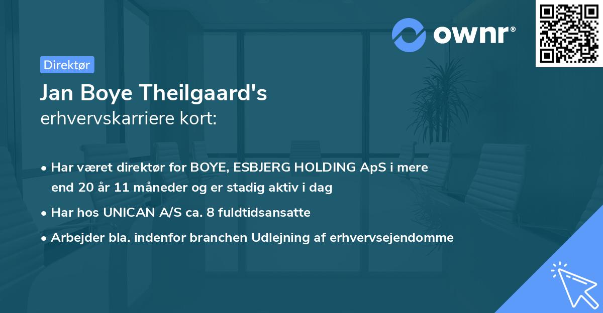 Jan Boye Theilgaard's erhvervskarriere kort
