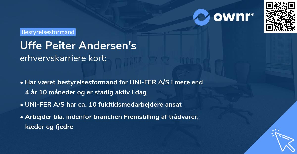 Uffe Peiter Andersen's erhvervskarriere kort