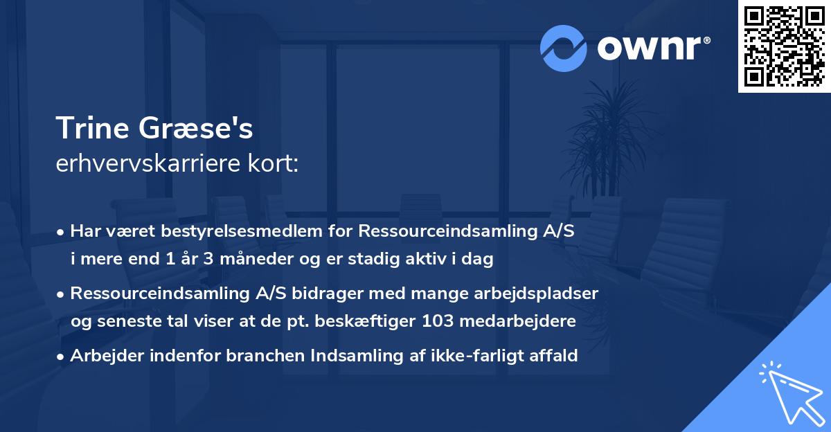 Trine Græse's erhvervskarriere kort