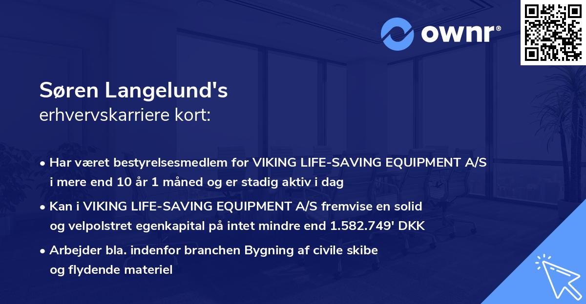 Søren Langelund's erhvervskarriere kort