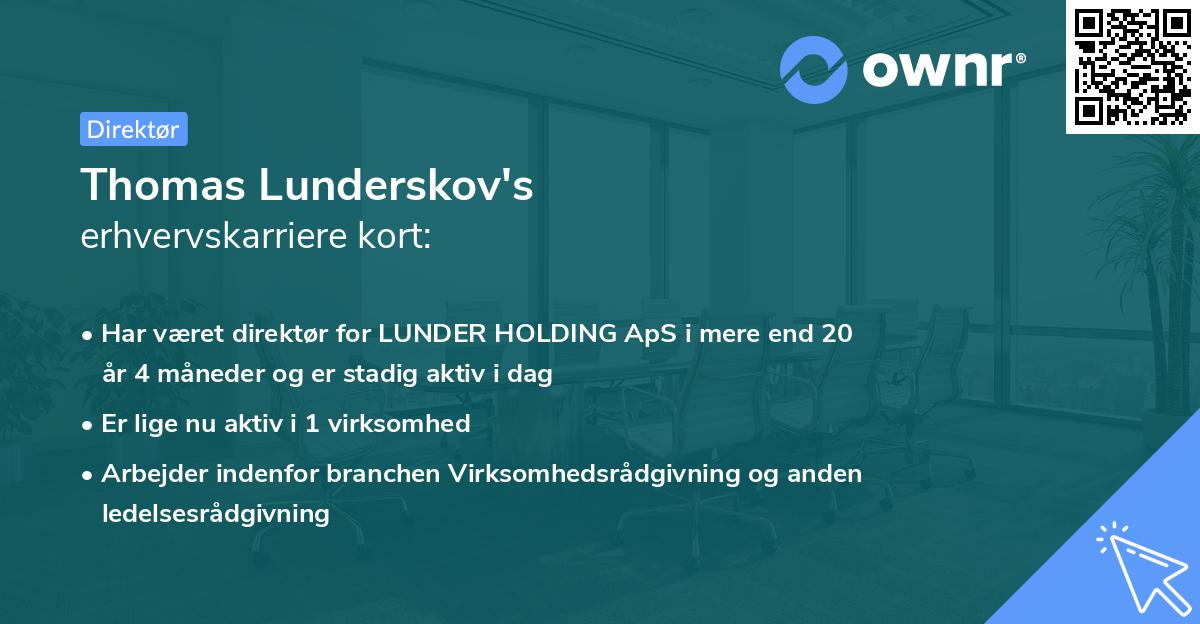 Thomas Lunderskov's erhvervskarriere kort