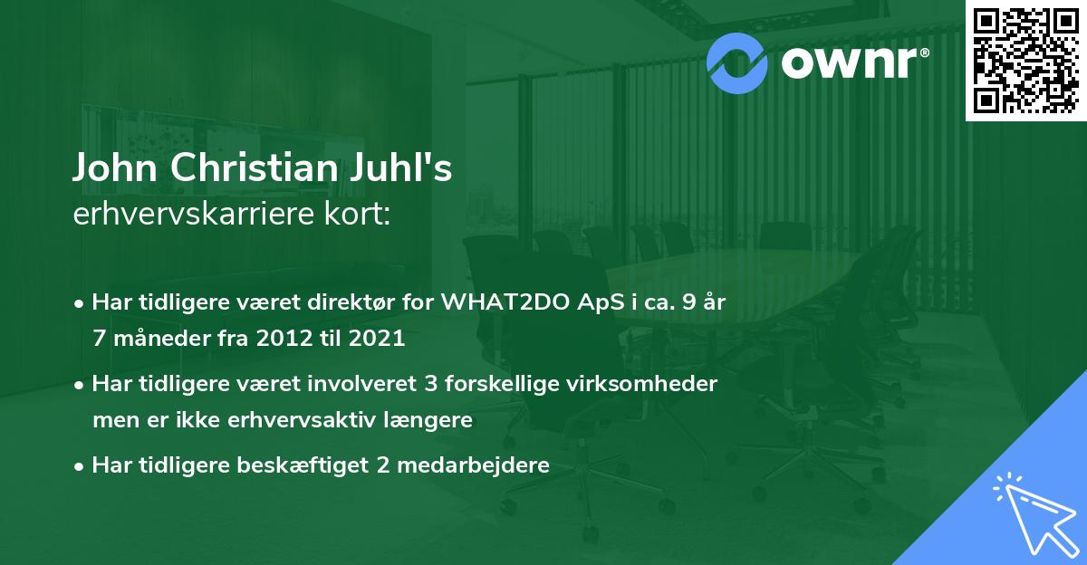 John Christian Juhl's erhvervskarriere kort