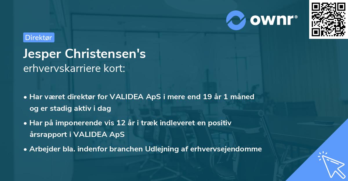 Jesper Christensen's erhvervskarriere kort