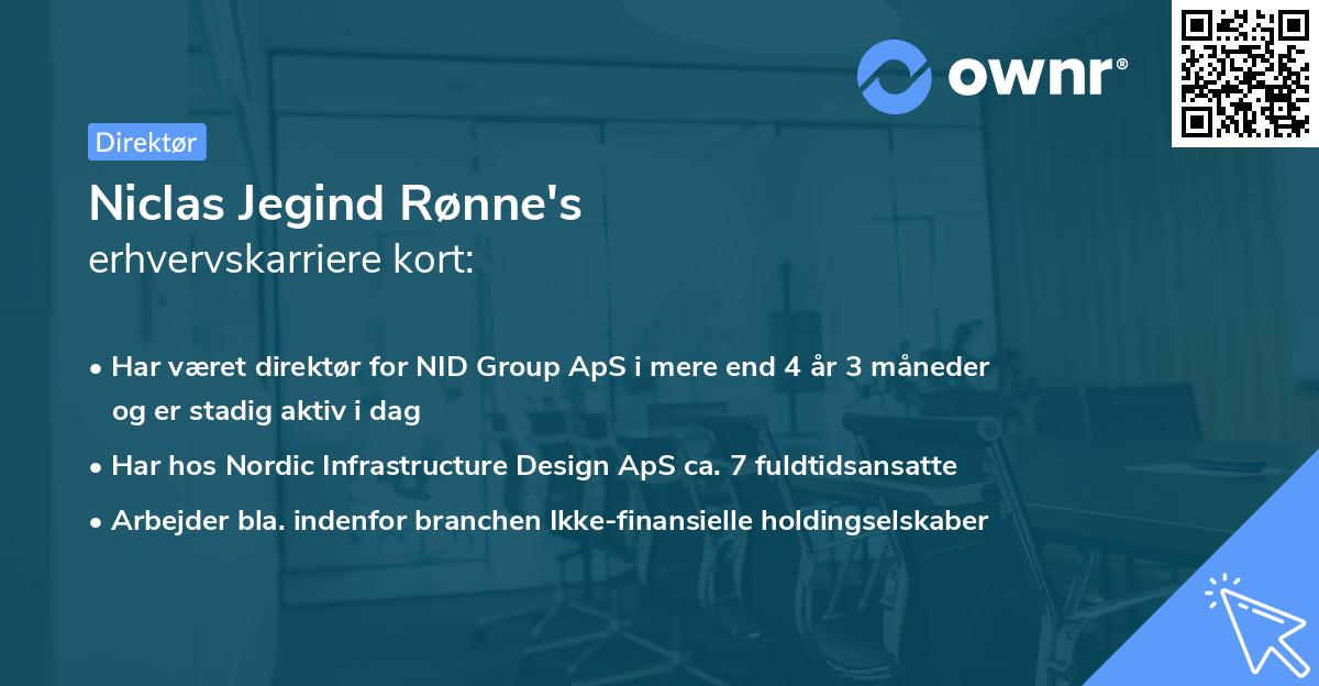 Niclas Jegind Rønne's erhvervskarriere kort