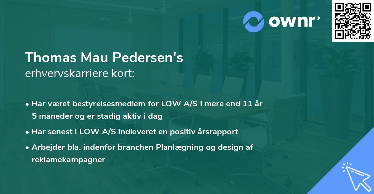 Thomas Mau Pedersen's erhvervskarriere kort