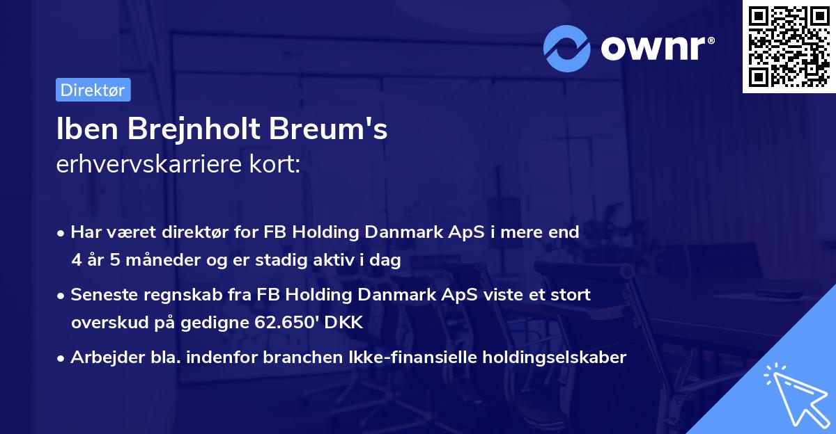 Iben Brejnholt Breum's erhvervskarriere kort