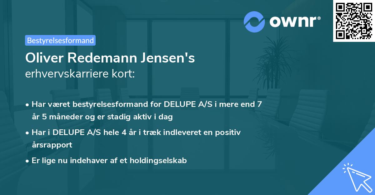 Oliver Redemann Jensen's erhvervskarriere kort