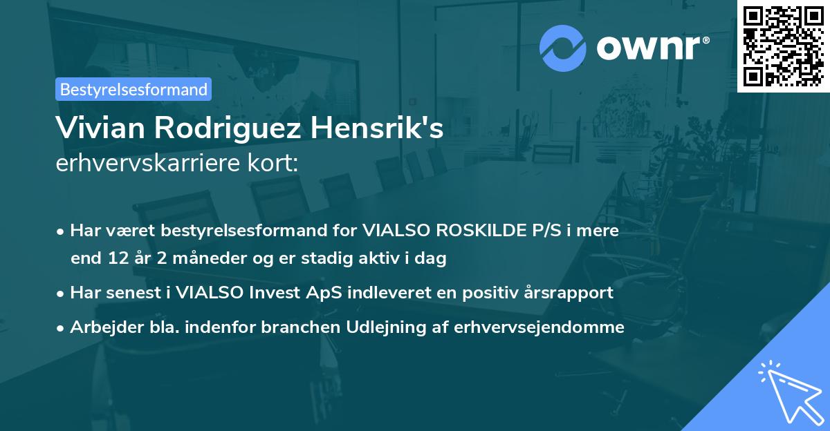 Vivian Rodriguez Hensrik's erhvervskarriere kort