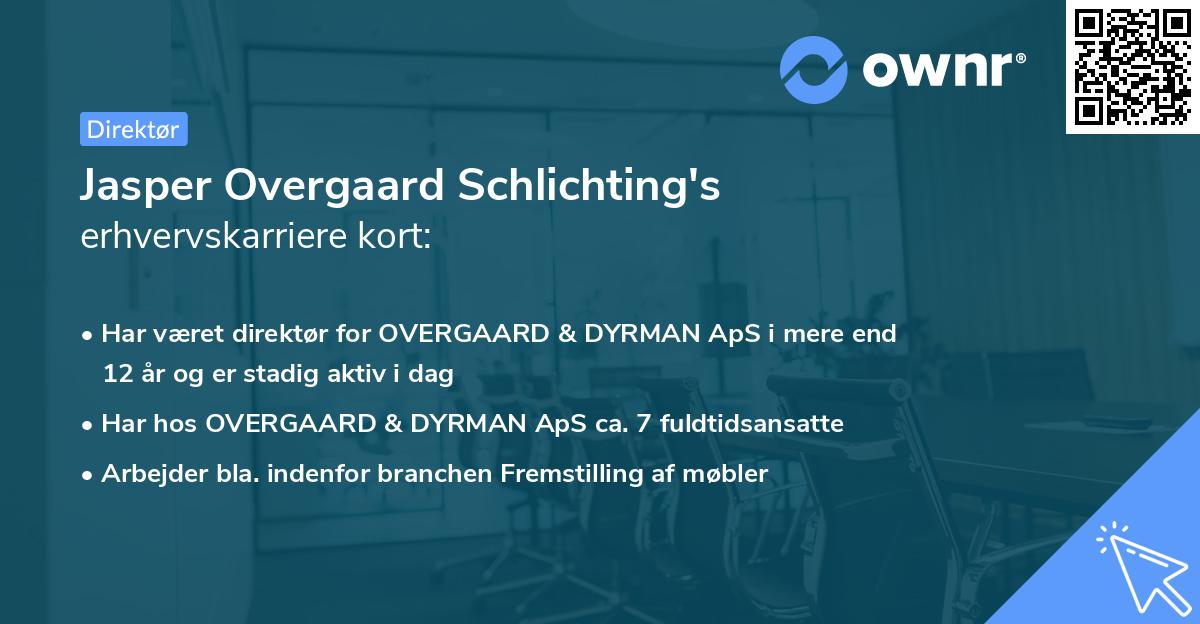 Jasper Overgaard Schlichting's erhvervskarriere kort