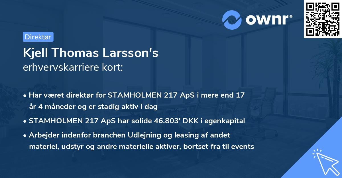 Kjell Thomas Larsson's erhvervskarriere kort