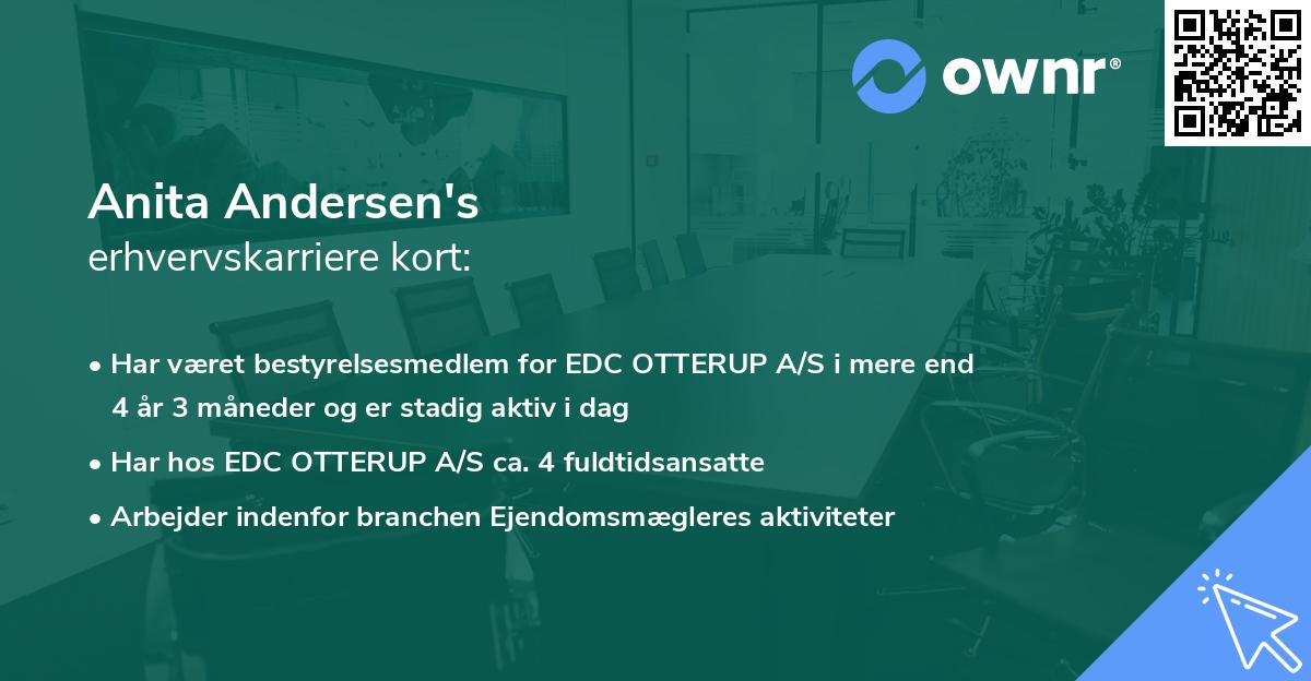 Anita Andersen's erhvervskarriere kort